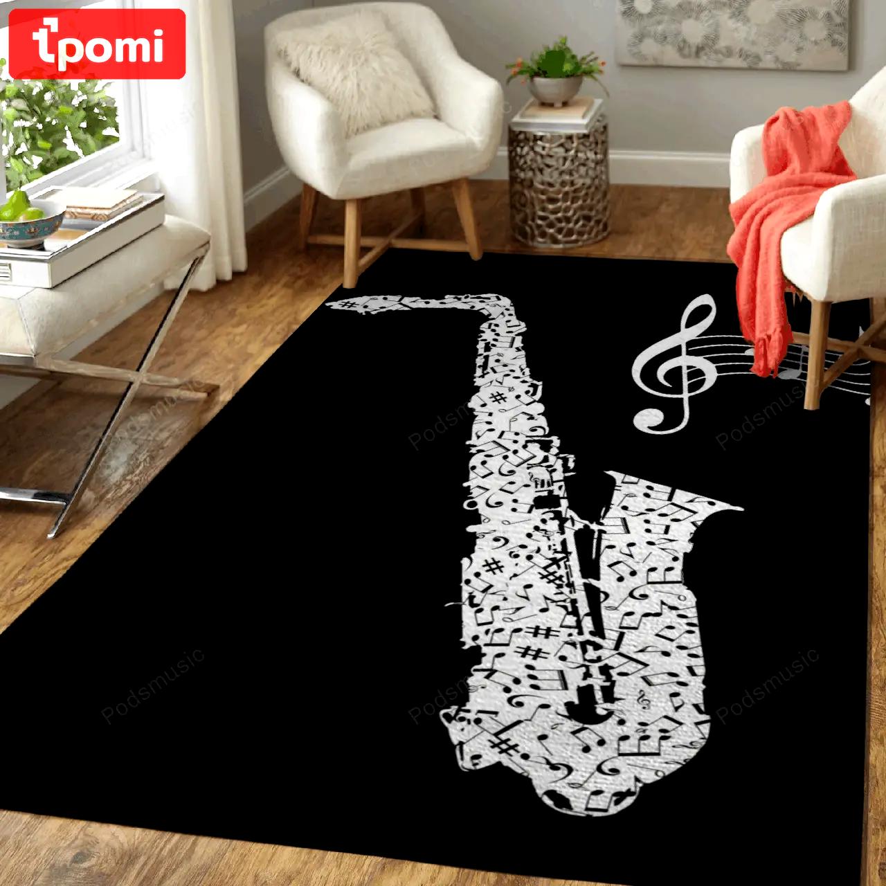 Saxophone music instrument music art for fans area rug living room carpet rug regtangle carpet floor decor home decor Rectangle Rug