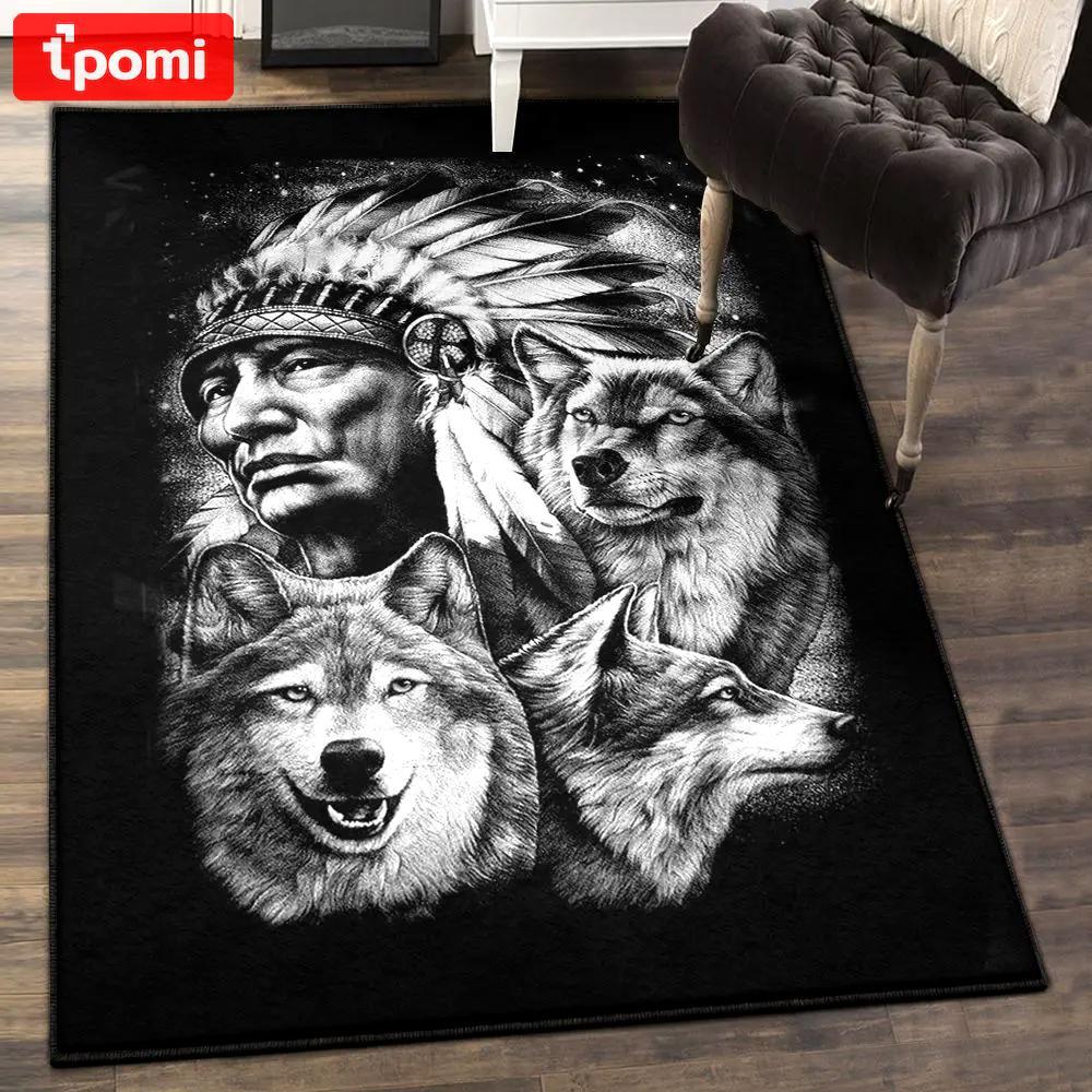 Scary cool rugs, wolf rug Rectangle Rug