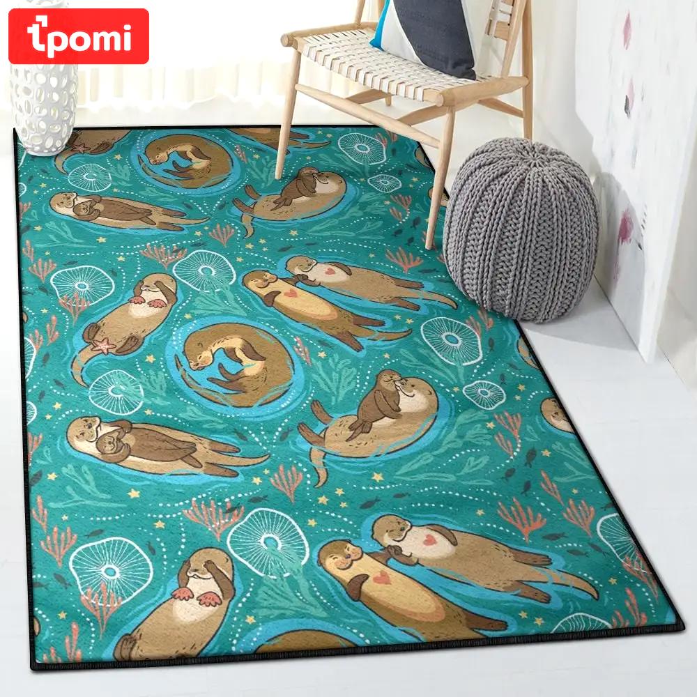 Sea otter area rugs, otter rug Rectangle Rug