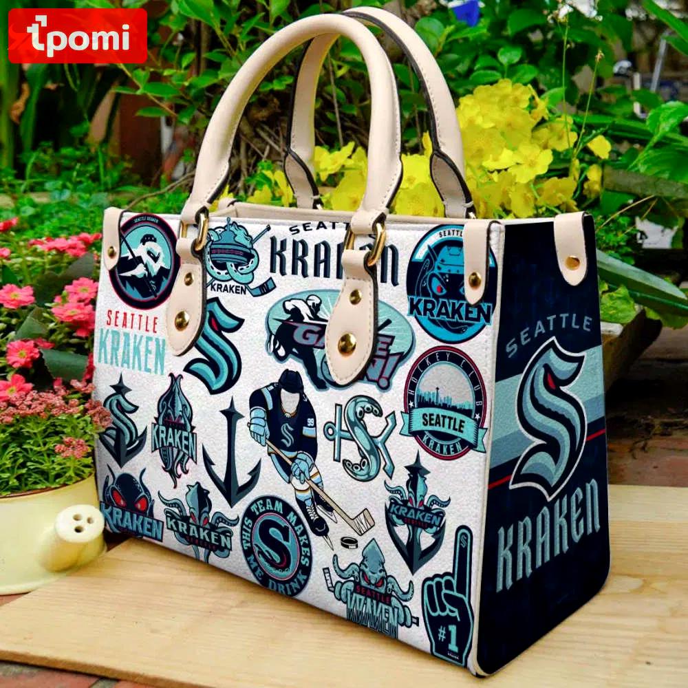 Seattle kraken leather handbag gift for women 671 Women Leather Hand Bag