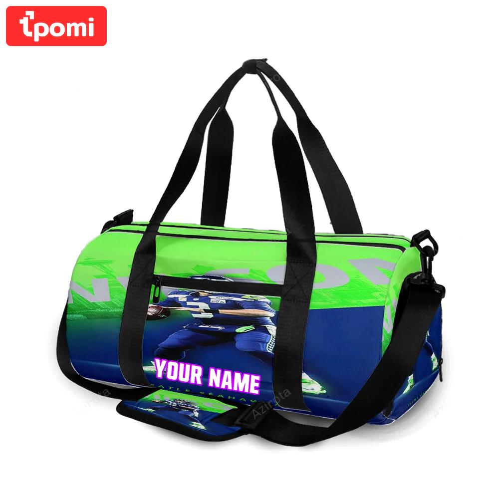 Seattle seahawks russell wilson11 personalized name travel bag gym bag 1845 Travel Bag