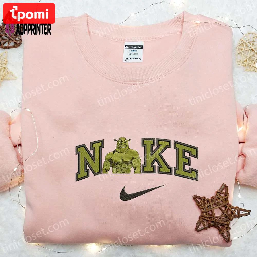Shrek x nike & disney characters embroidered sweatshirt – custom hoodie Embroidered Shirt