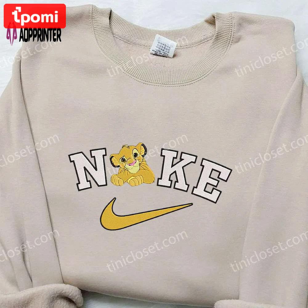 Simba kid x nike lion king embroidered hoodie & nike inspired shirt Embroidered Shirt