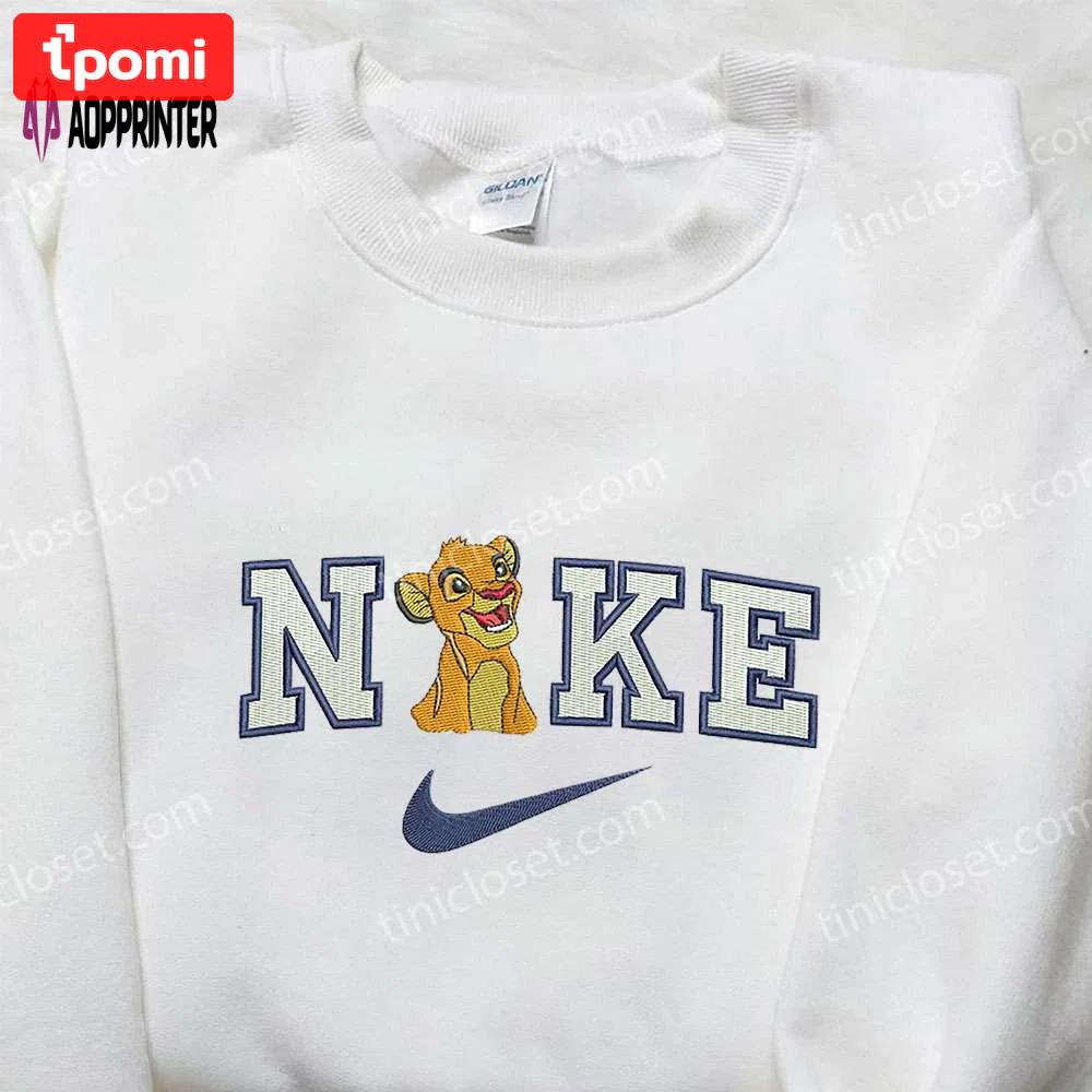 Simba x nike embroidered sweatshirt: lion king disney inspired shirt Embroidered Shirt