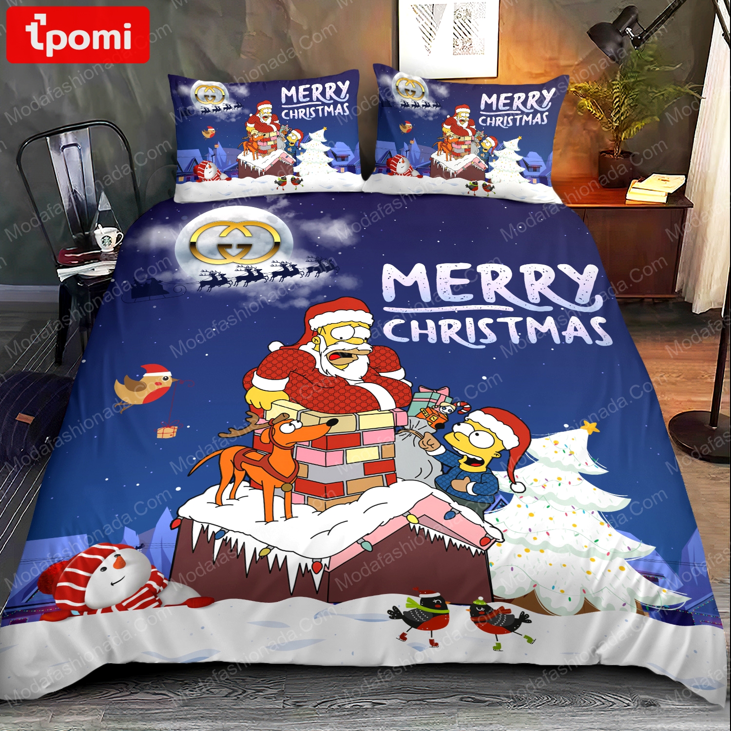 Simpson family gucci logo type 2189 Bedding Sets bedclothes sheets blankets hyperbeast Bedroom duvet premium fashion brand covers bed linen luxury ideas bedspread home decor