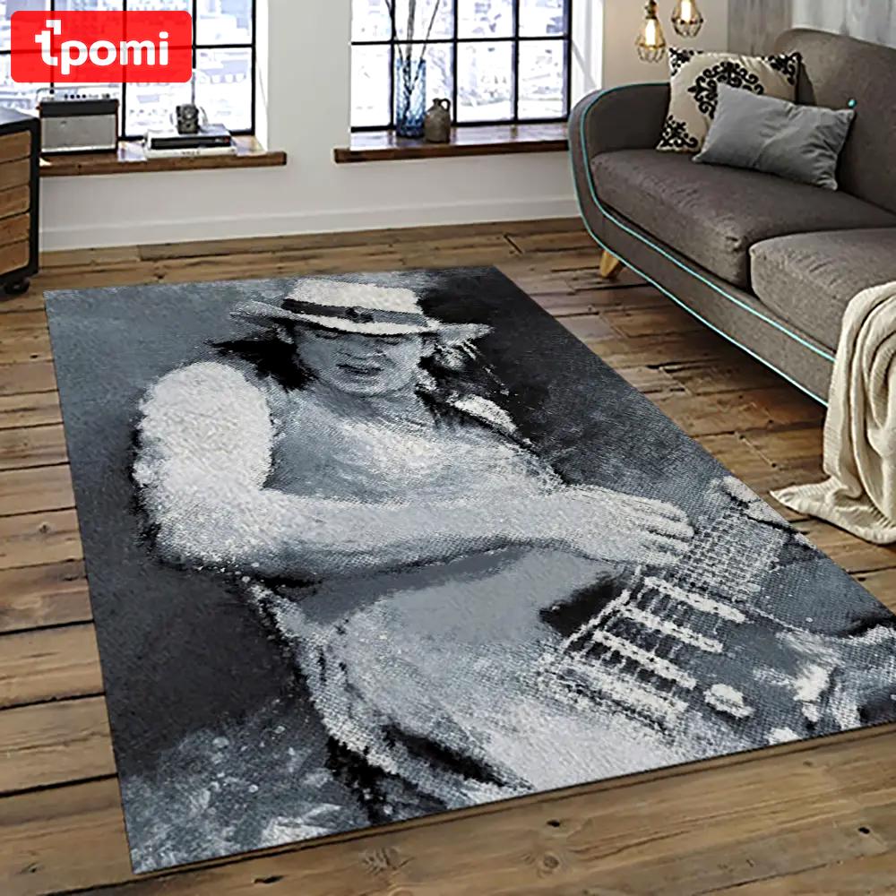Singer stevie ray vaughan music carpet rectangle area rug for living room bedroom decor srv12 Rectangle Rug