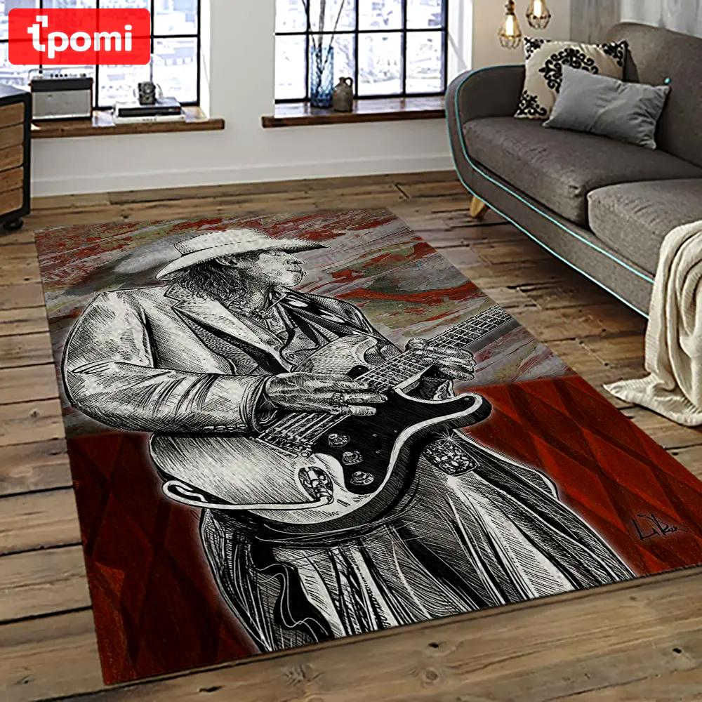 Singer stevie ray vaughan music carpet rectangle area rug for living room bedroom decor srv17 Rectangle Rug