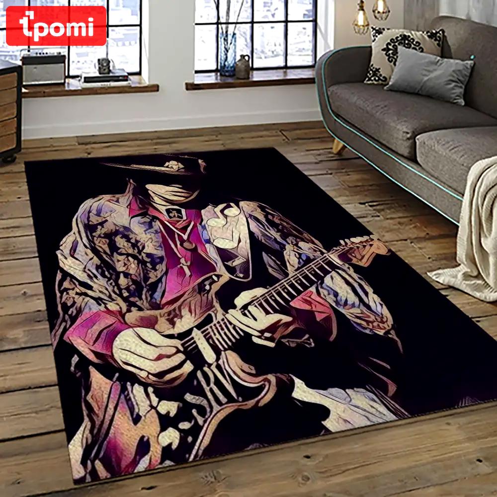 Singer stevie ray vaughan music carpet rectangle area rug for living room bedroom decor srv37 Rectangle Rug