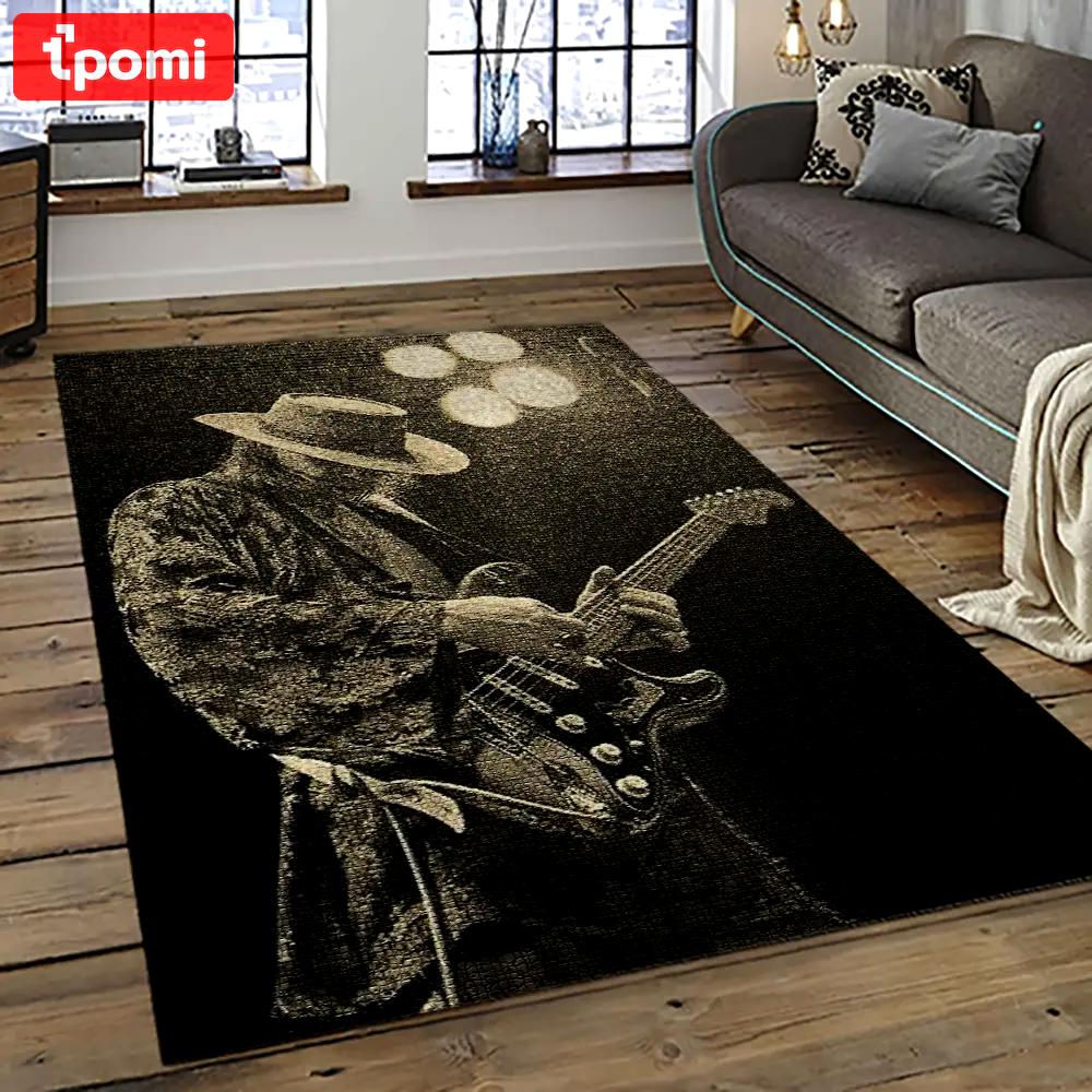 Singer stevie ray vaughan music carpet rectangle area rug for living room bedroom decor srv39 Rectangle Rug