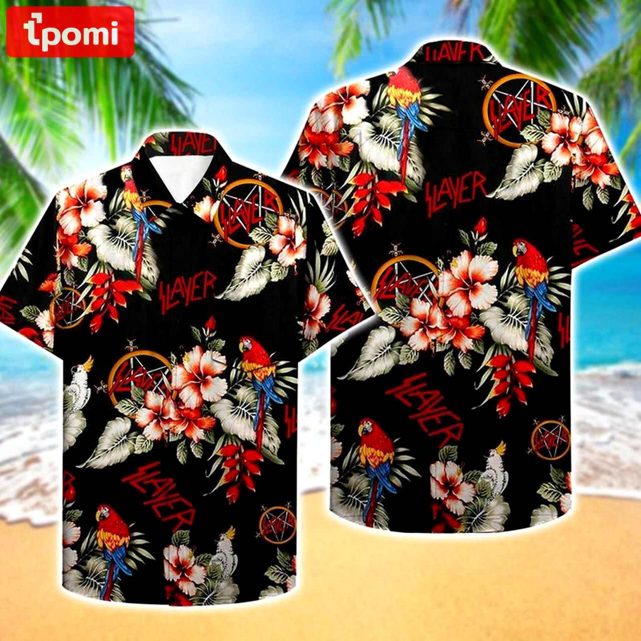 Slayer hawaii hawaiian shirt fashion tourism for men women shirt3125 Hawaii Shirt Shorts & Flip Flops
