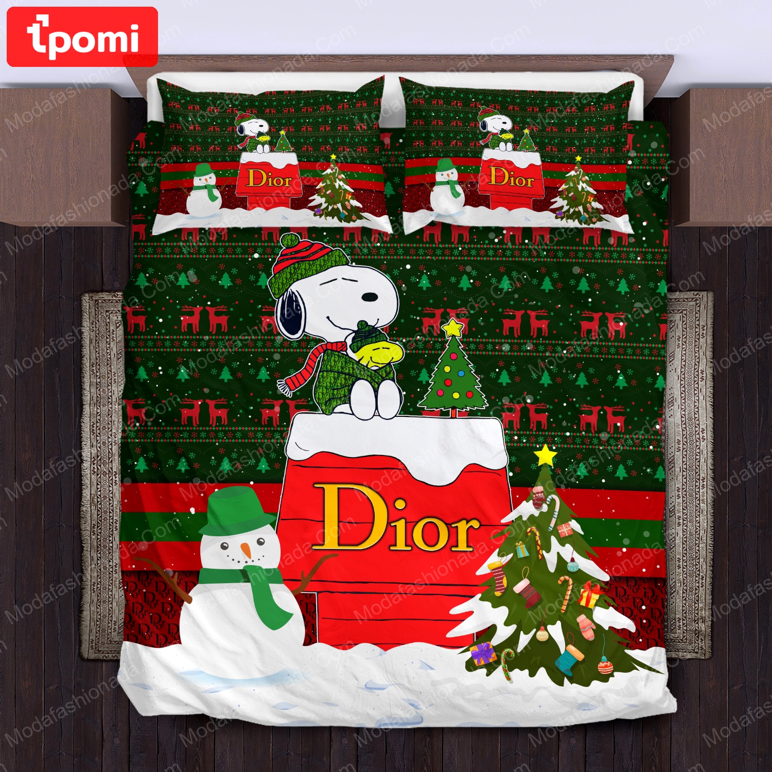 Snoopy dog dior christmas bedding sets home decoration Bedding Sets