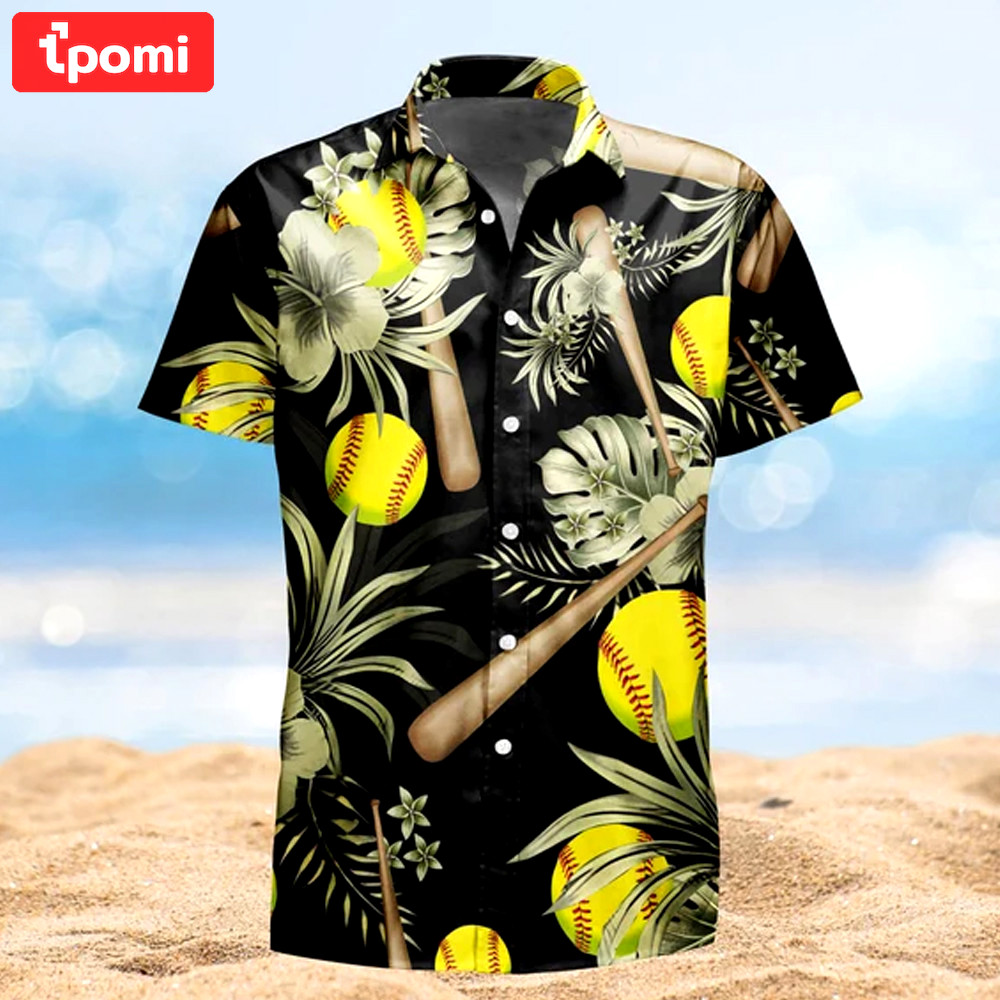 Softball hawaiian shirt sold by benjamin cox Hawaii Shirt Shorts & Flip Flops