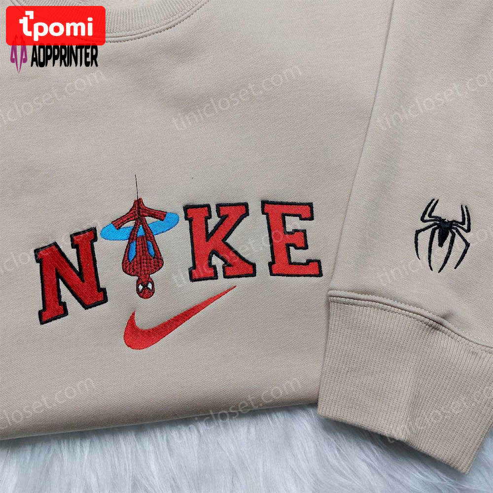 Spider-man nike shirt custom hoodie marvel sweatshirt: embroidered marvel apparel for fans Embroidered Shirt