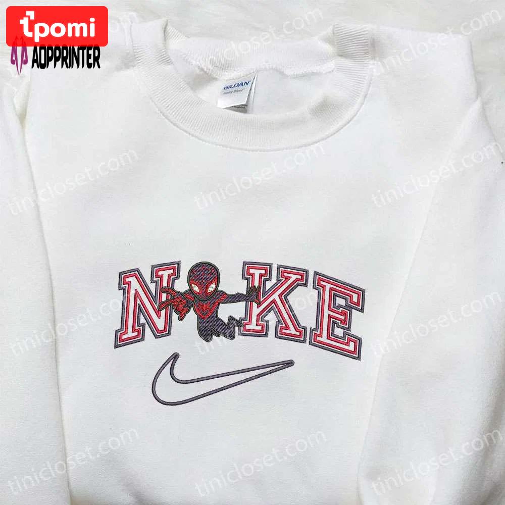 Spider-man x nike movie embroidered sweatshirt marvel comic & nike inspired shirt Embroidered Shirt