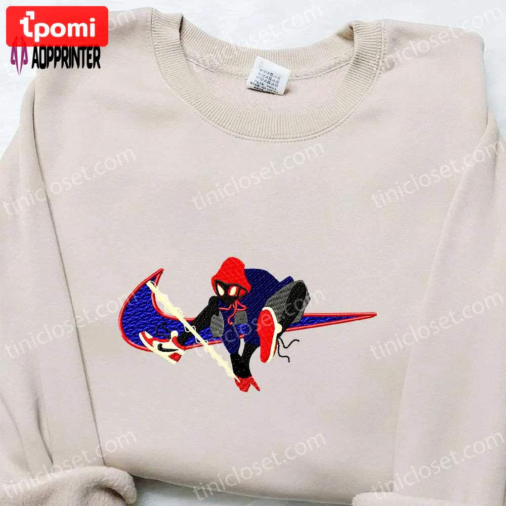 Spider-man x nike swoosh movie embroidered shirt: marvel cinematic universe nike inspired Embroidered Shirt