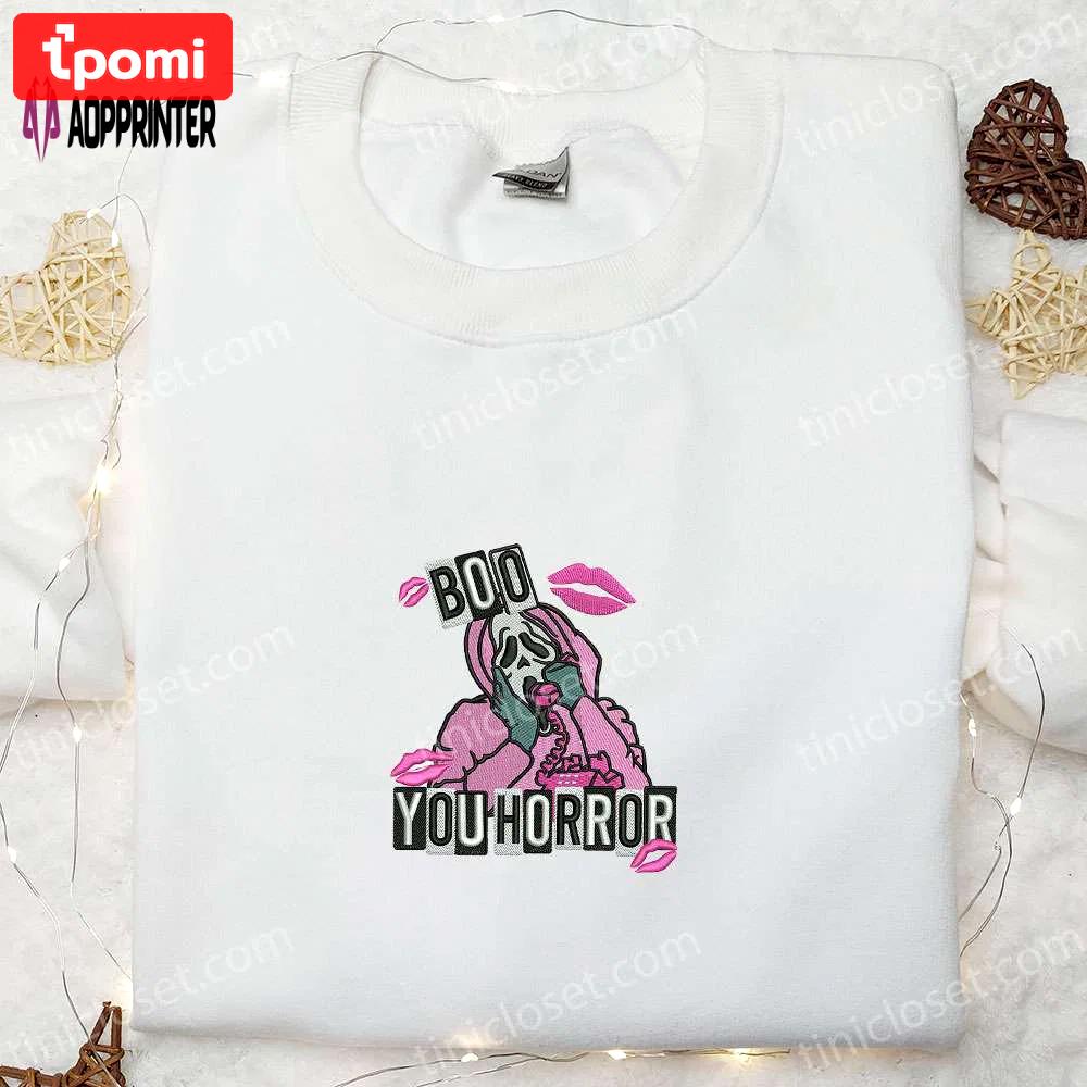 Spooktacular horror embroidered shirt: perfect halloween gift idea Embroidered Shirt