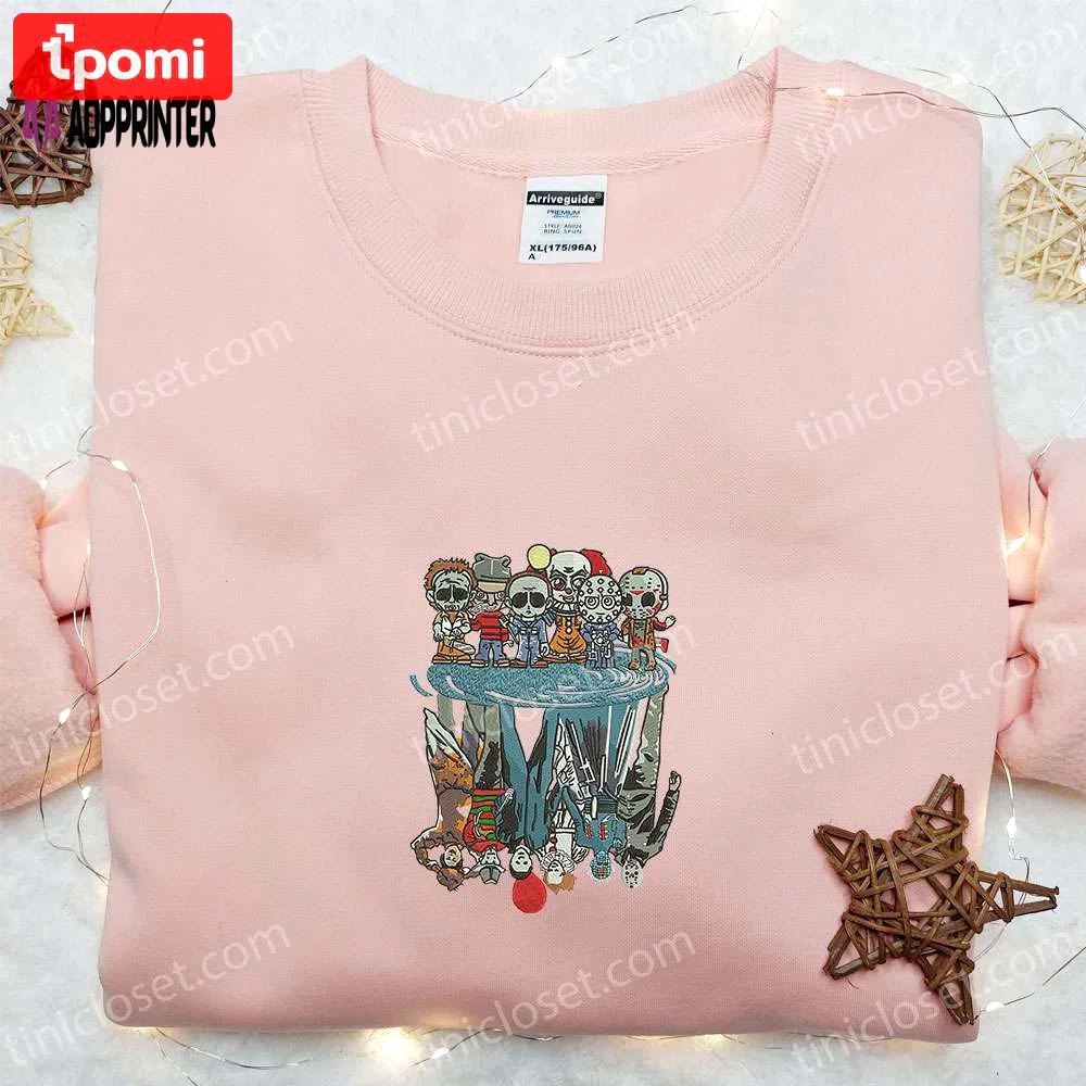 Spooktacular horror film group sweatshirt hoodie & shirt: embroidered halloween characters Embroidered Shirt