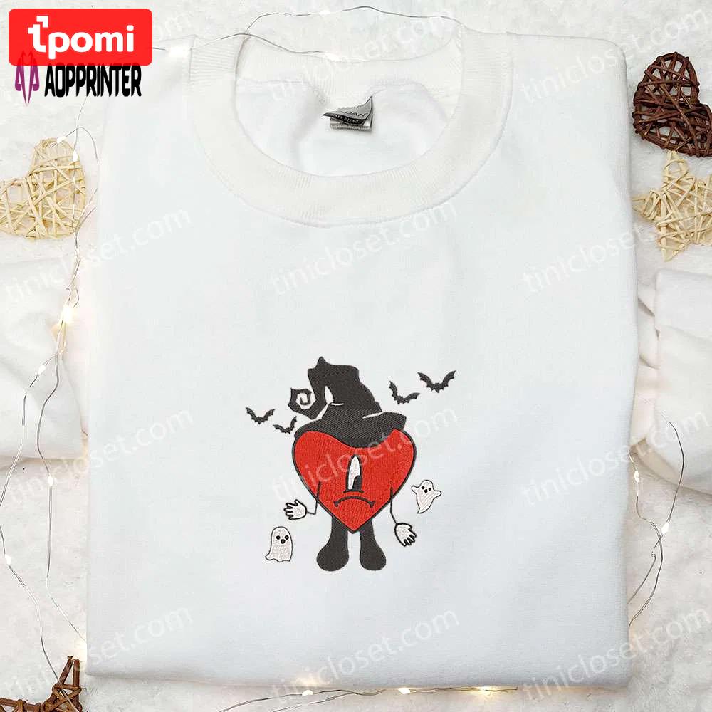 Spooky bad bunny halloween hoodie – cool embroidered sweatshirt perfect family gifts Embroidered Shirt