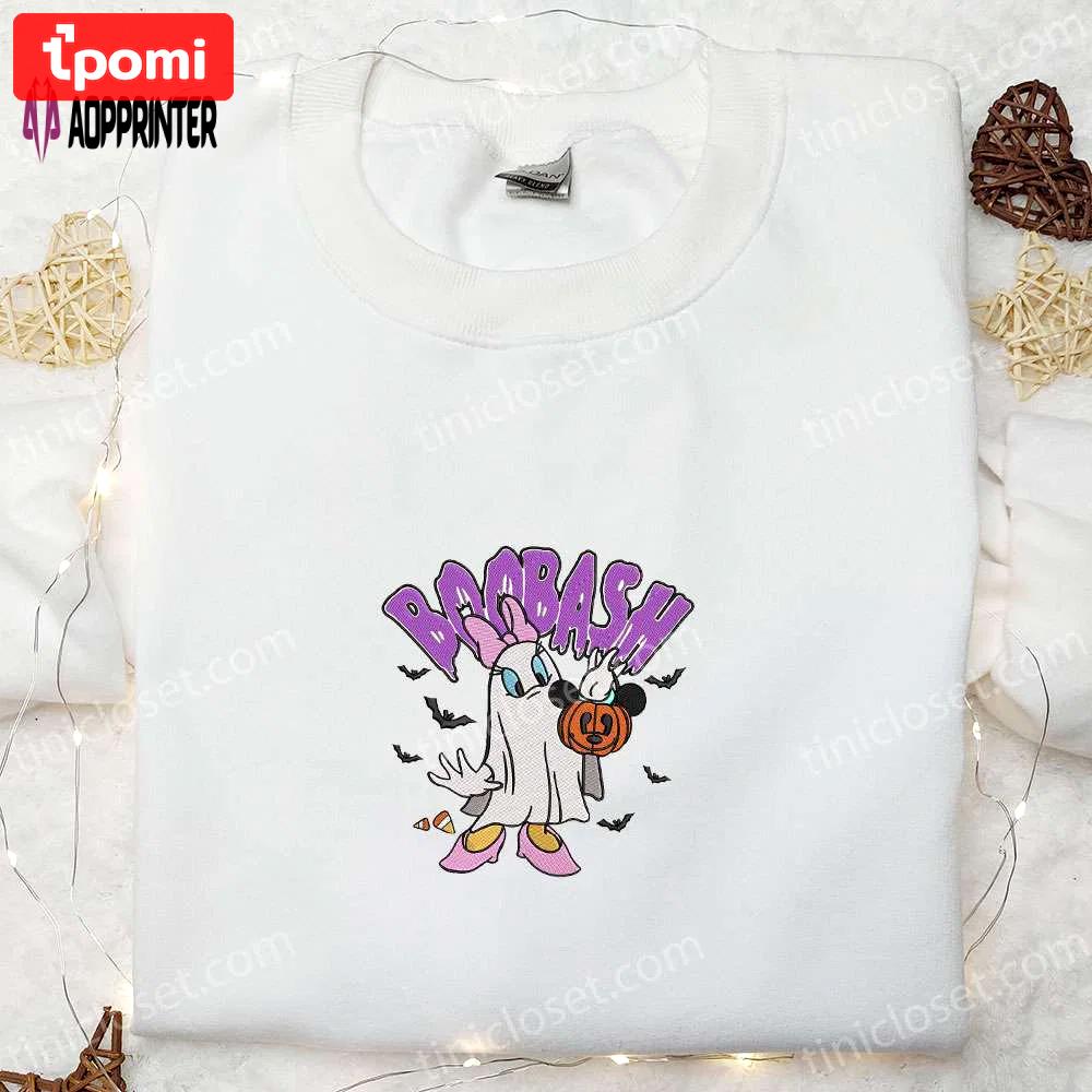 Spooky disney halloween embroidered shirt – boobash daisy duck & ghost mickey pumpkin perfect family gift Embroidered Shirt