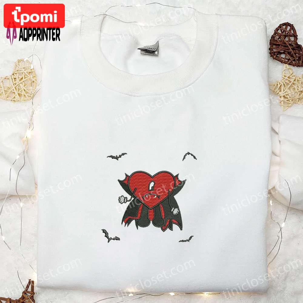 Spooky dracula bad bunny embroidered shirt – perfect halloween gift! Embroidered Shirt