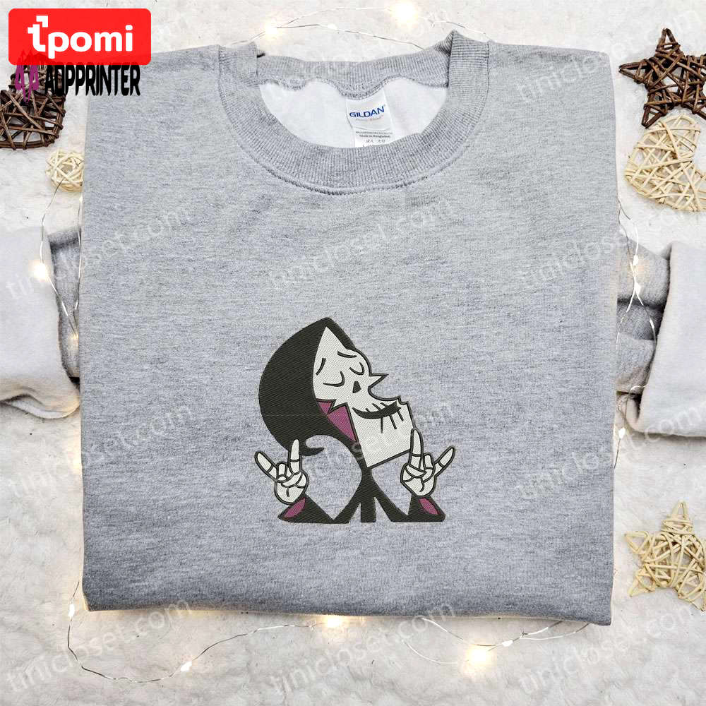 Spooky grim smile ghost embroidered shirt – perfect halloween gift for family spirit halloween t-shirts Embroidered Shirt