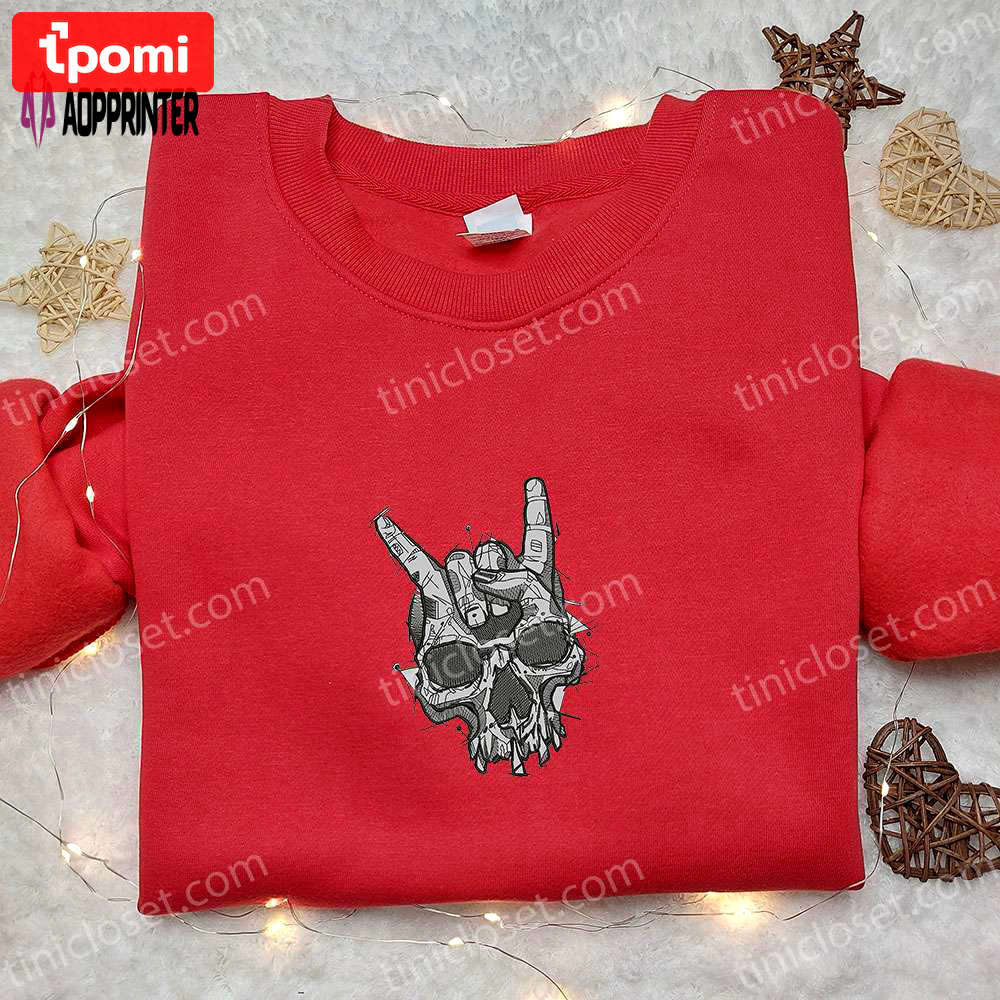 Spooky handskull embroidered shirt: cool halloween design Embroidered Shirt