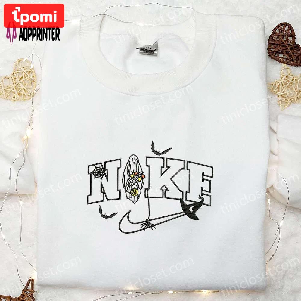 Spooky x nike embroidered hoodie & shirt: best halloween gift ideas Embroidered Shirt