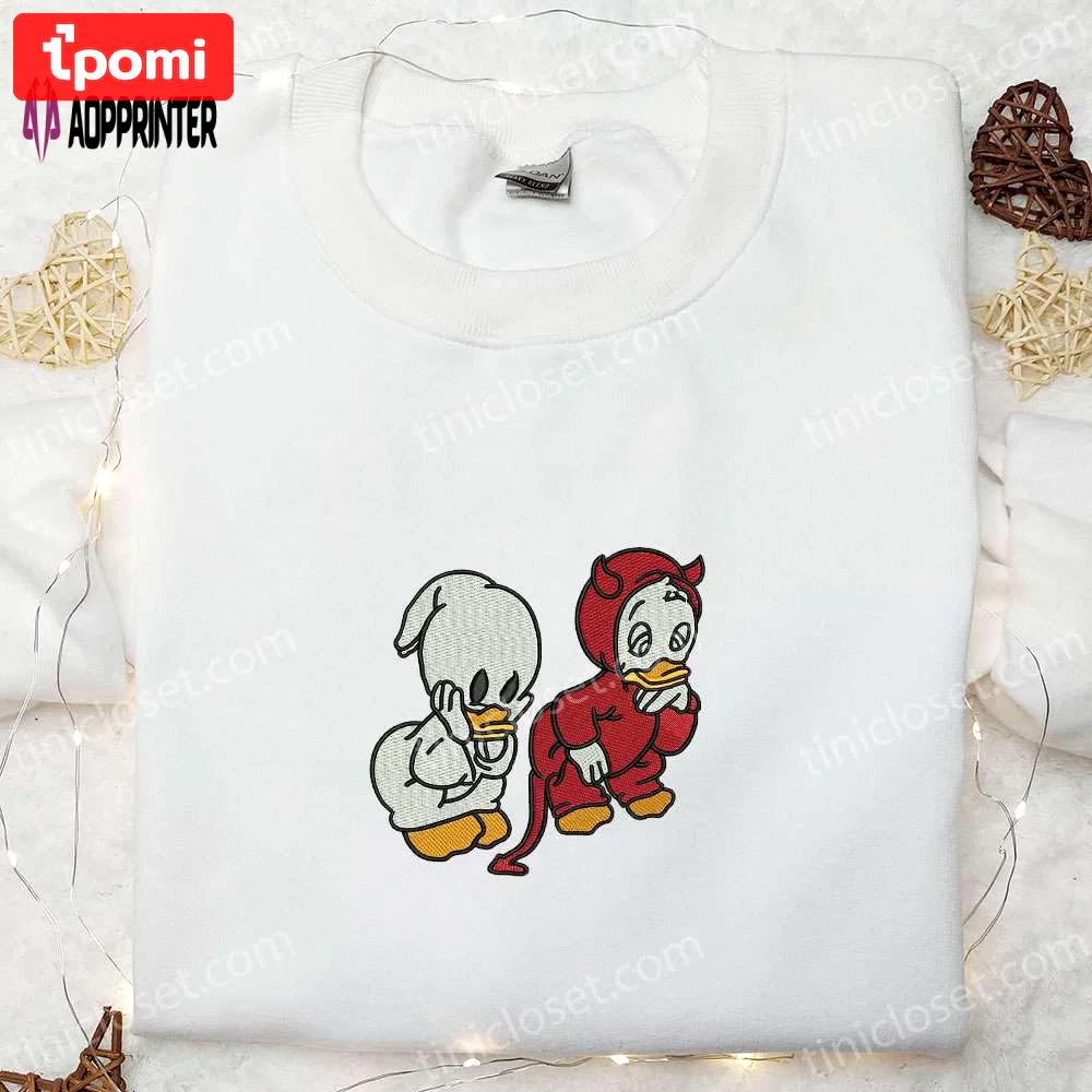 Spookystyle: donald duck halloween embroidered hoodie & disney sweatshirt – cute halloween shirt Embroidered Shirt