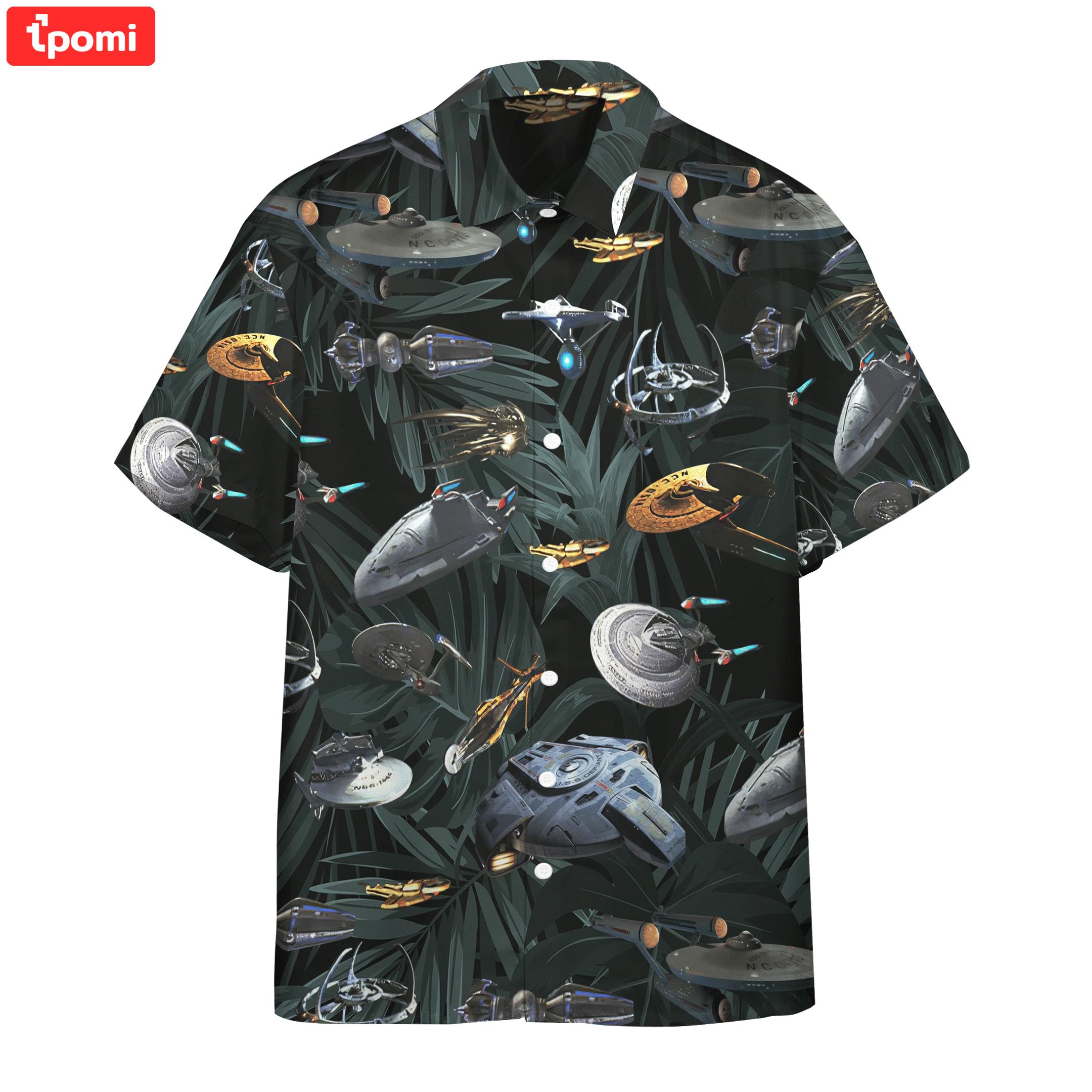 Star trek space ships custom hawaii shirt Hawaii Shirt Shorts & Flip Flops