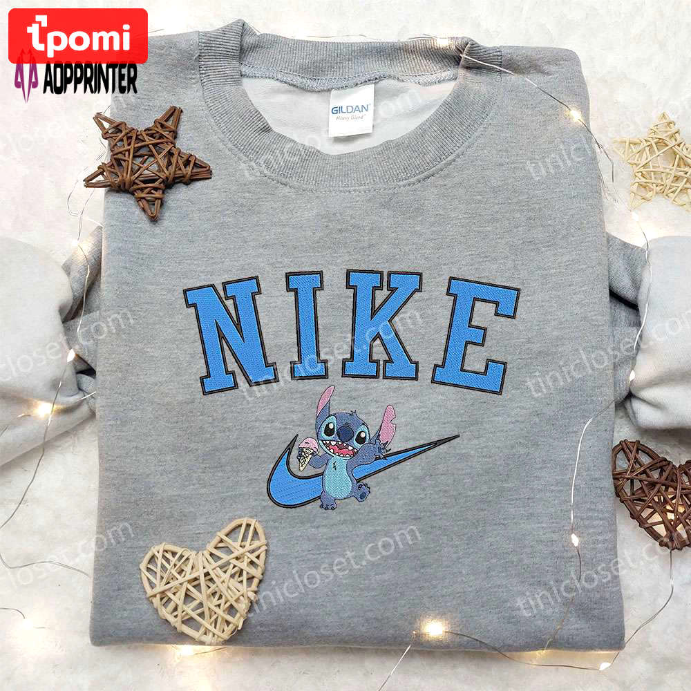 Stitch x nike embroidered hoodie & shirt: best birthday gift ideas Embroidered Shirt
