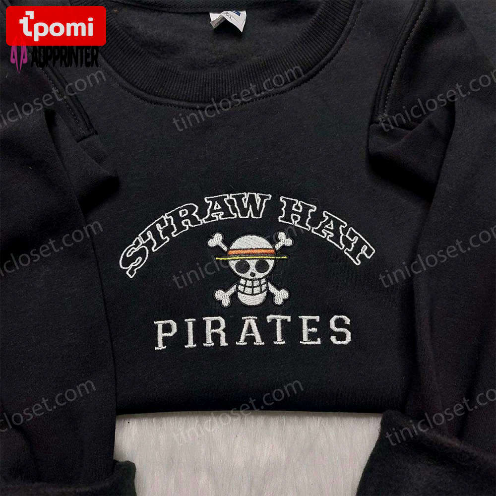 Straw hat pirates embroidered shirt: one piece anime clothing Embroidered Shirt