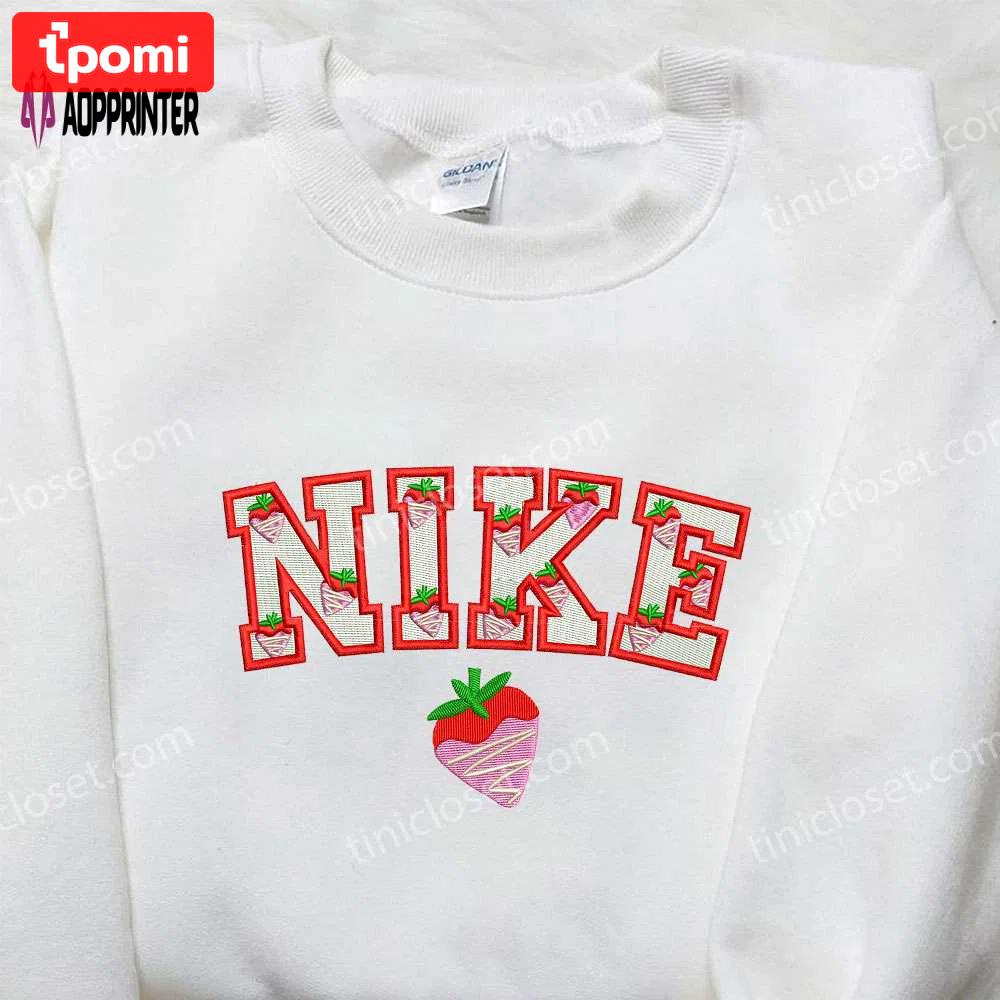 Strawberry cream x nike embroidered sweatshirt – favorite food inspired shirt Embroidered Shirt