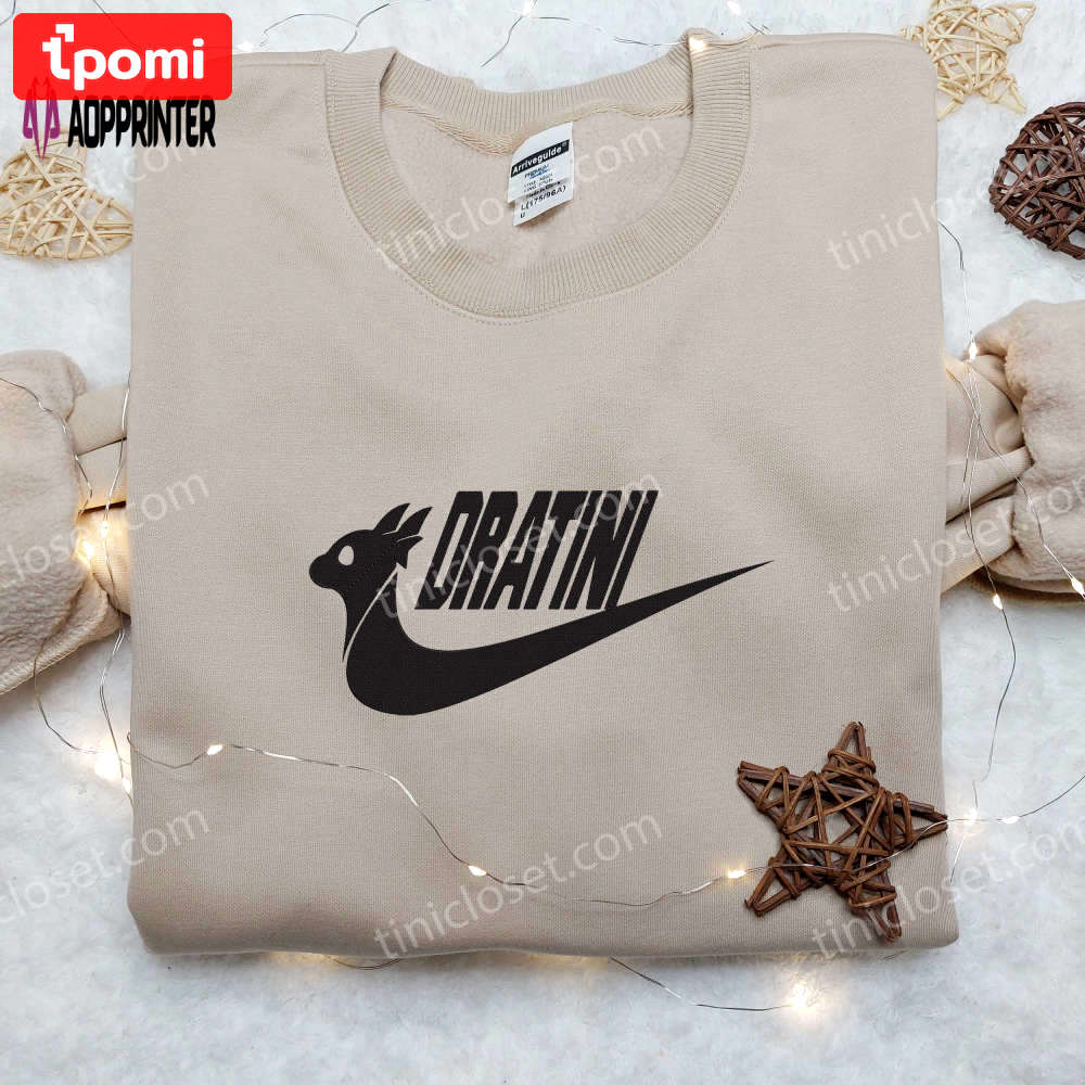Stylish nike dratini pokemon embroidered shirt hoodie & sweatshirt: customizable and trendy! Embroidered Shirt