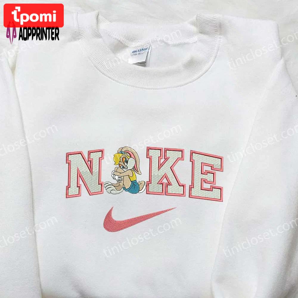 Stylish nike x lola bunny embroidered shirt: custom cartoon tee Embroidered Shirt