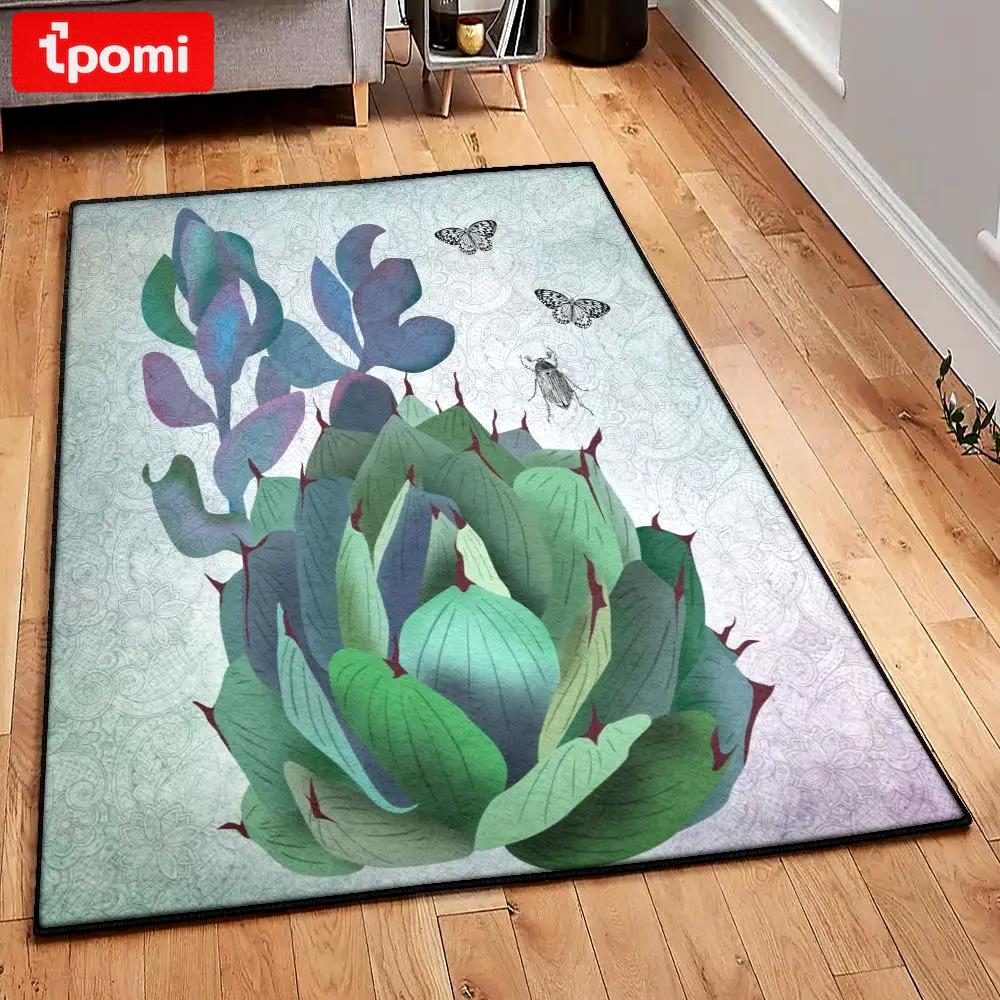 Succulent modern rugs, succulent rug Rectangle Rug