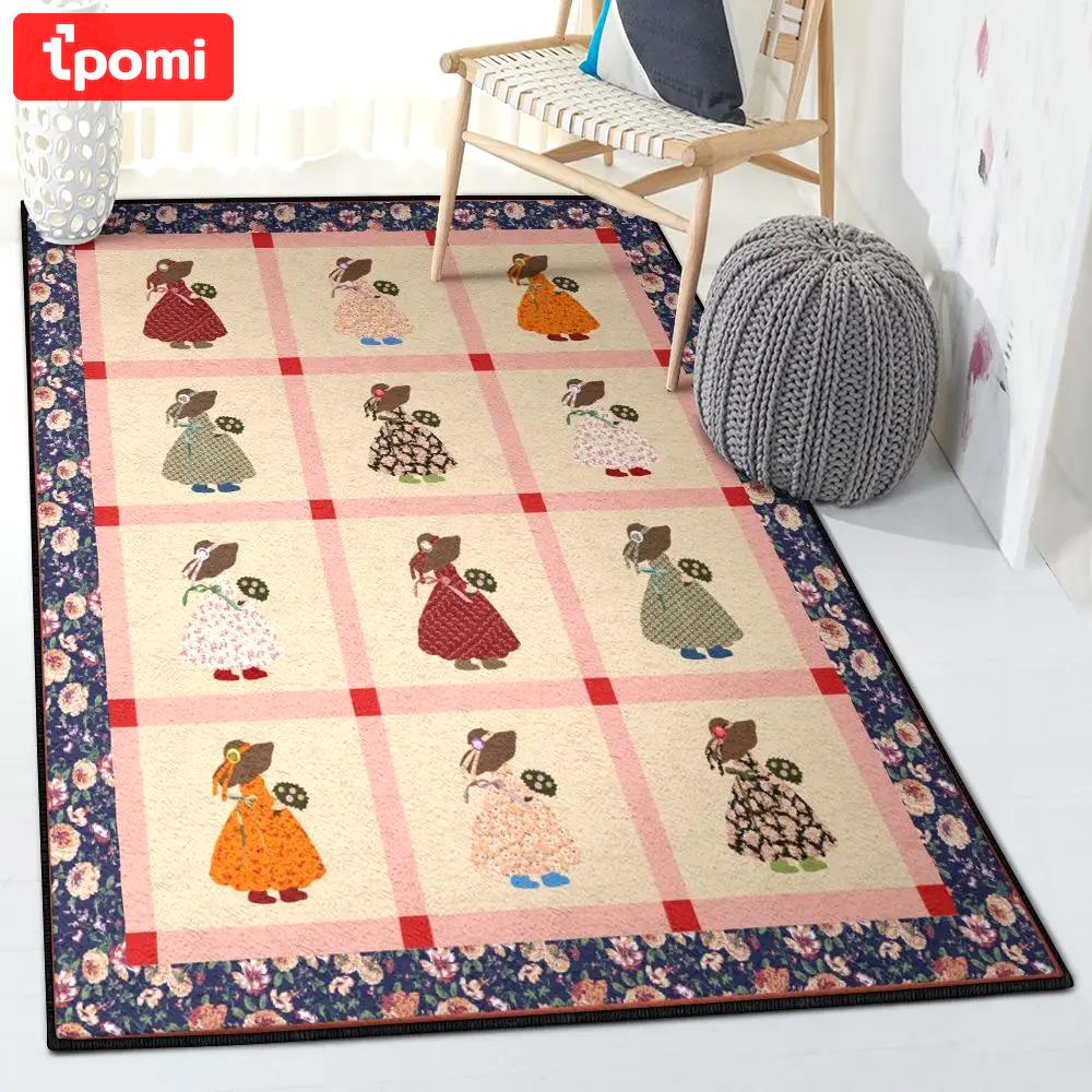 Sunbonnet sue lover indoor outdoor carpet, sunbonnet sue rug Rectangle Rug