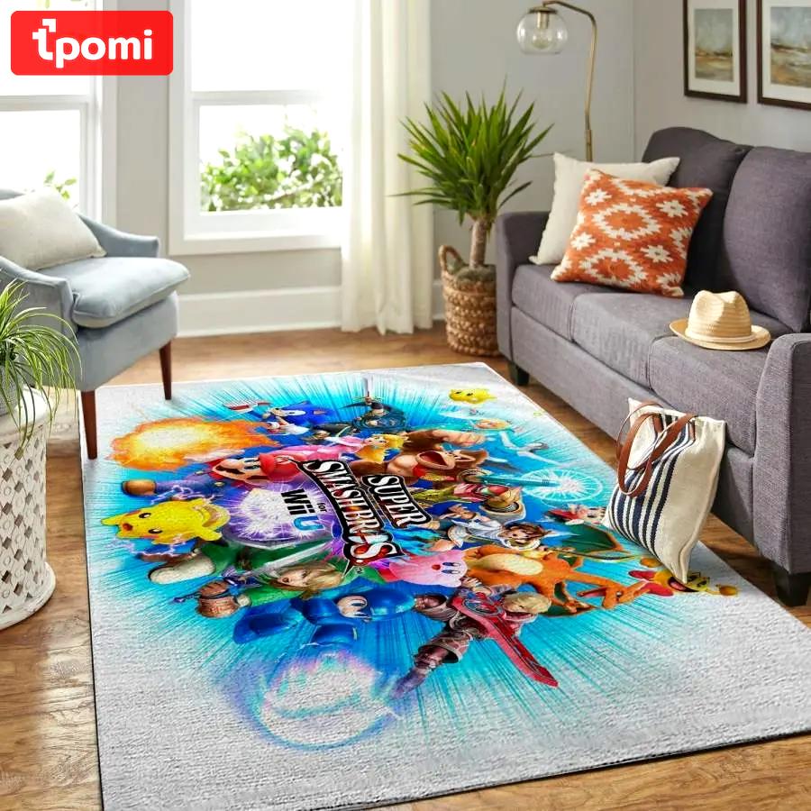 Super smash bros. area rug living room rug home decor gaming gfd 191223 Rectangle Rug
