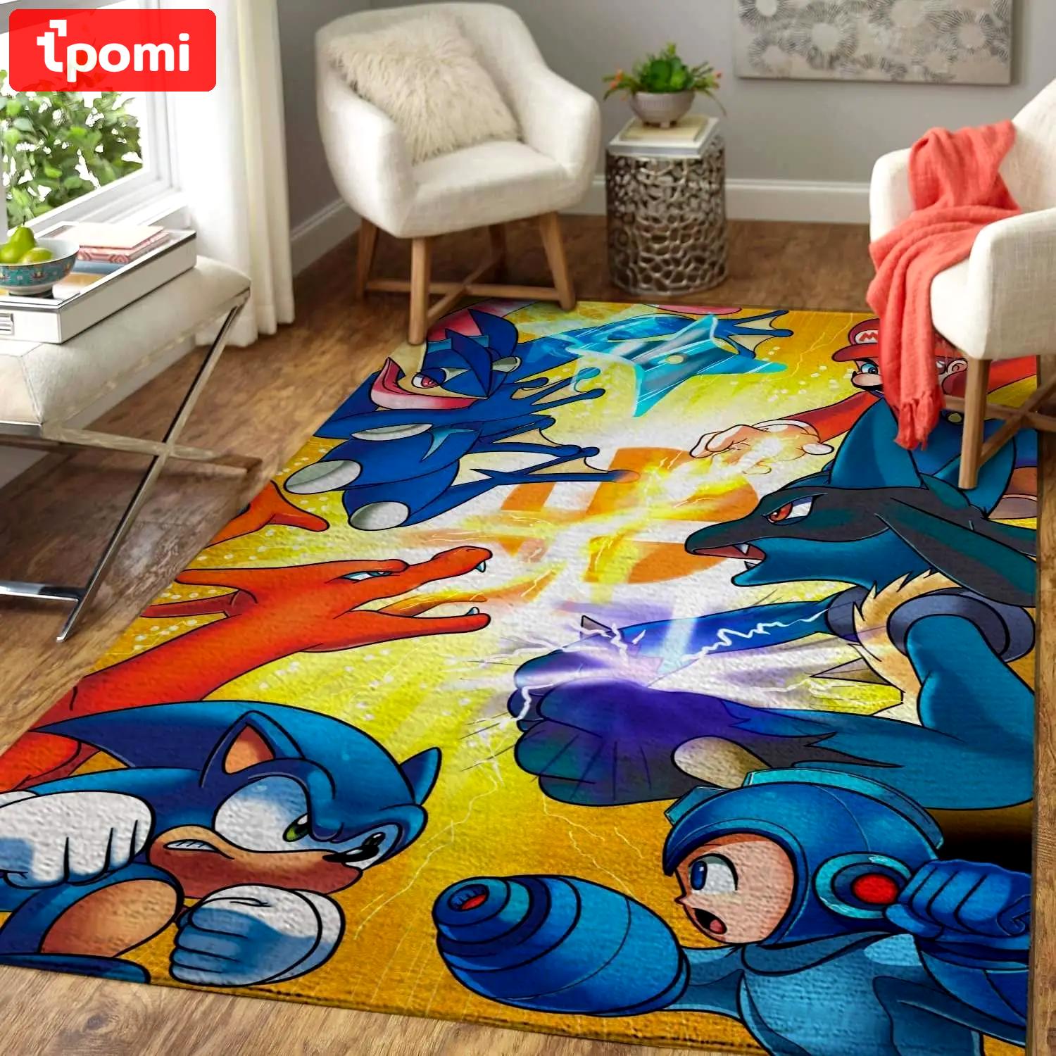 Super smash bros. ultimate area rug gaming home decor homebeautyus rug regtangle carpet floor decor home decor Rectangle Rug