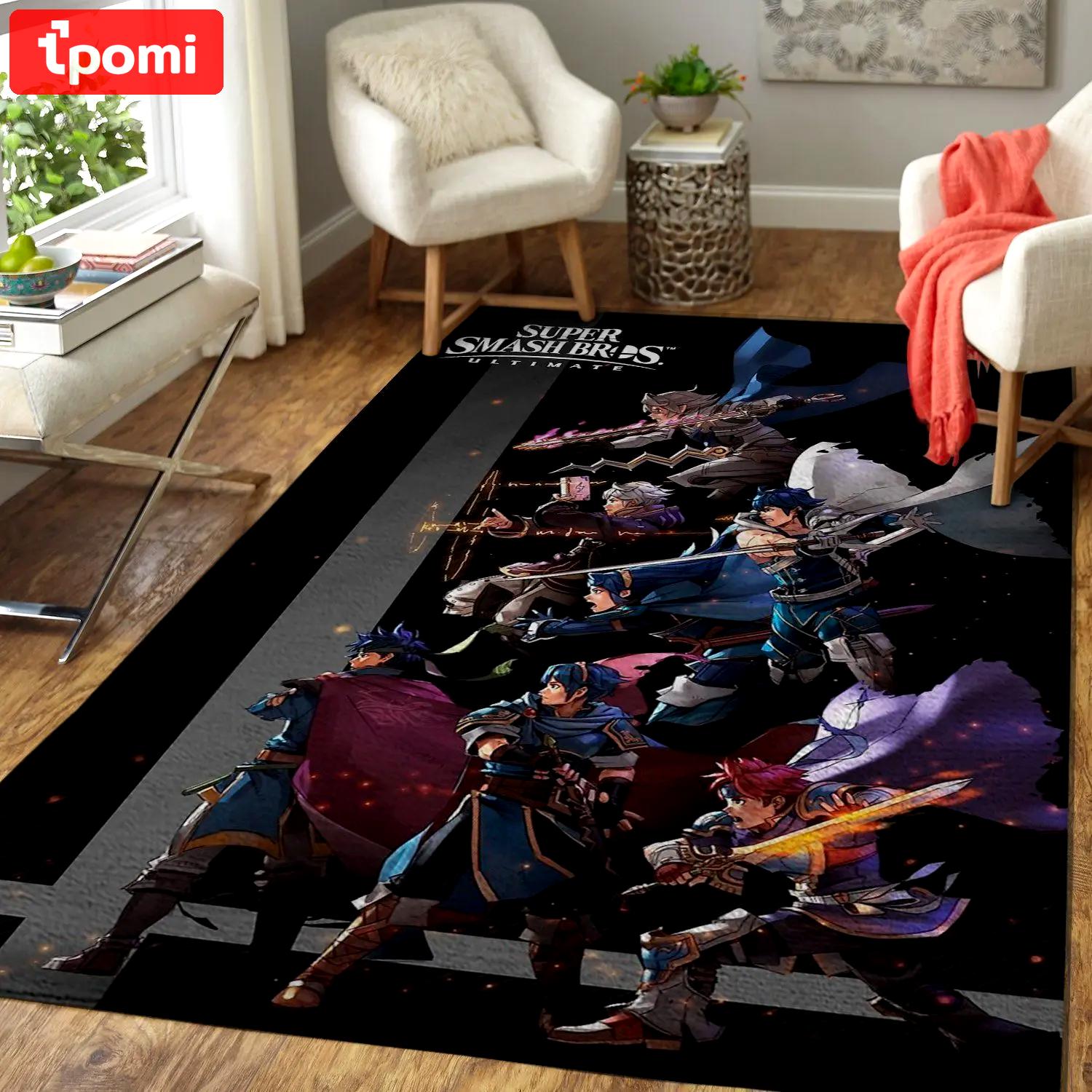 Super smash bros. ultimate area rug nintendo video game carpet gamer living room rugs rug regtangle carpet floor decor home decor v5550 Rectangle Rug