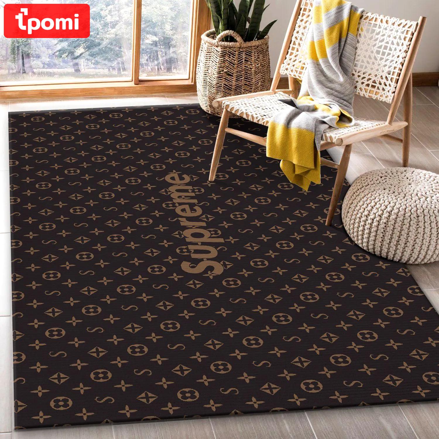 Supereme x louis vuitton logo type 420. Upgrade Your Living Room with Luxury Home Decor: Area Carpets, Floor Decor, Door Mats, and Hot Gift Items with style a High-End Fashion Brand Rectangle Rug