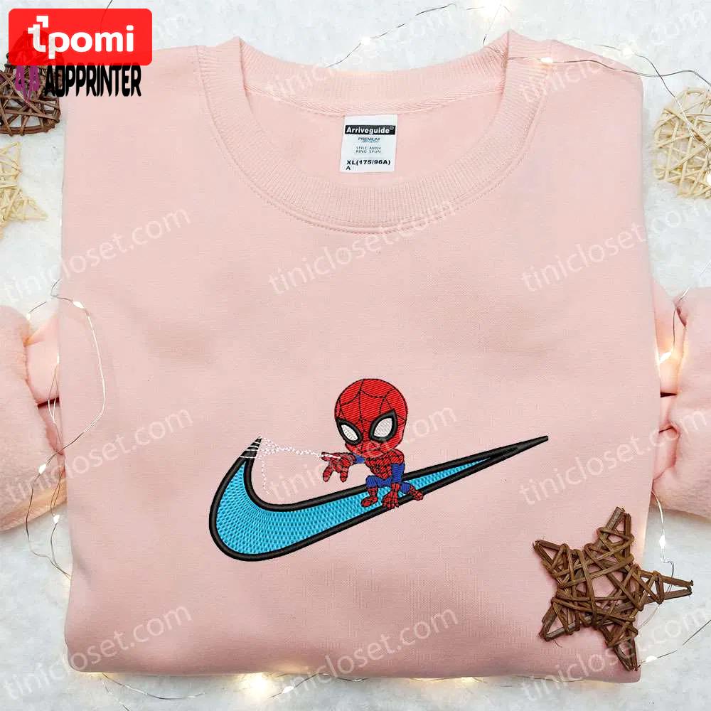Swoosh x chibi spider-man movie embroidered apparel: sweatshirt hoodie t-shirt Embroidered Shirt