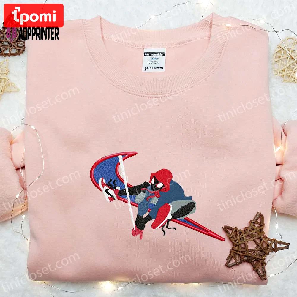 Swoosh x spider-man embroidered sweatshirt: marvel & dc comics shirt the best gift Embroidered Shirt