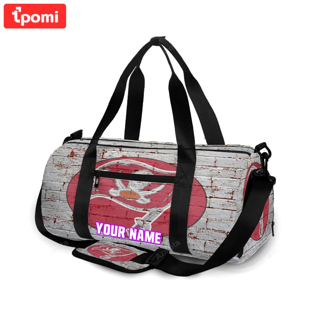 Tampa bay buccaneers emblem v24 personalized name travel bag gym bag 2499 Travel Bag