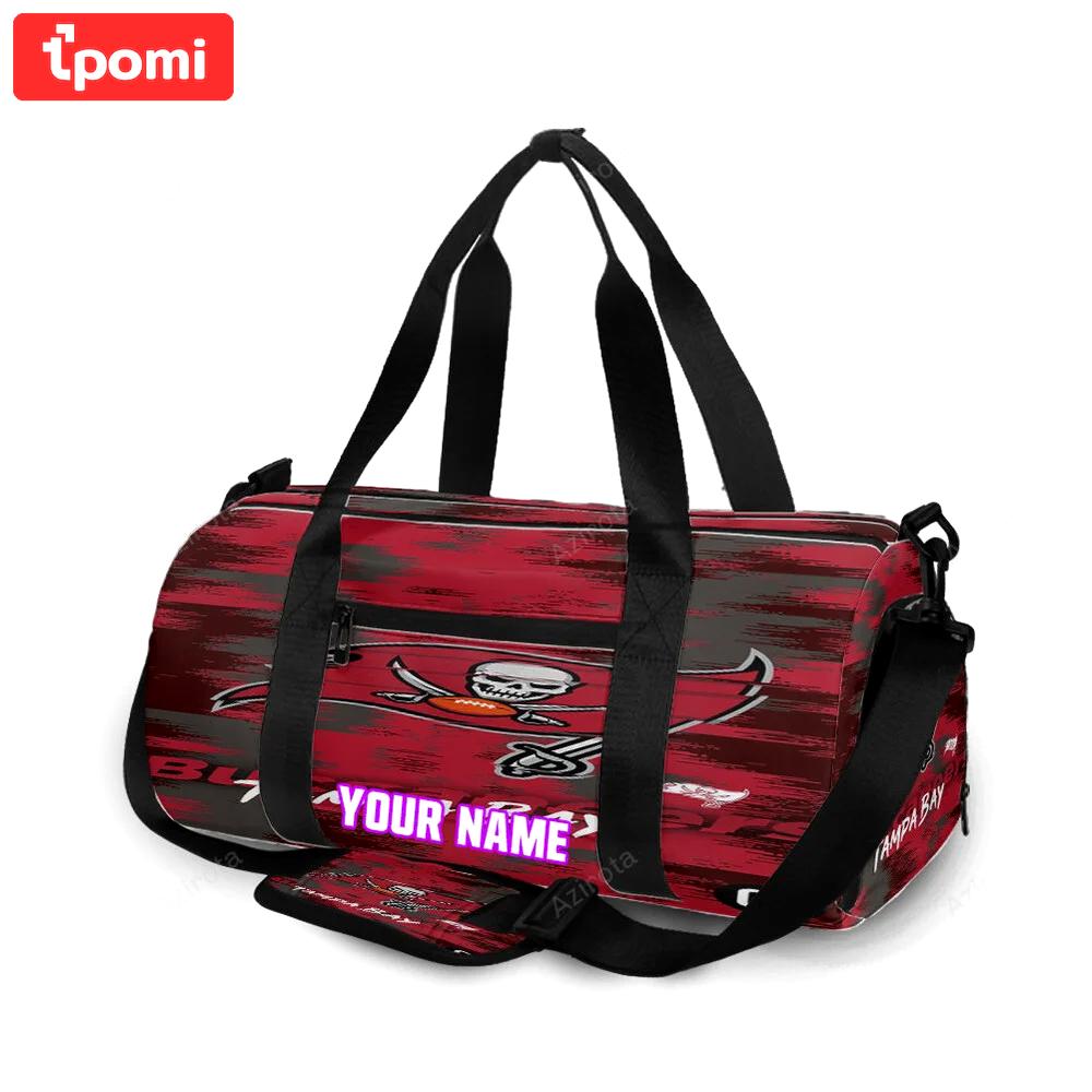 Tampa bay buccaneers emblem v48 personalized name travel bag gym bag 2595 Travel Bag