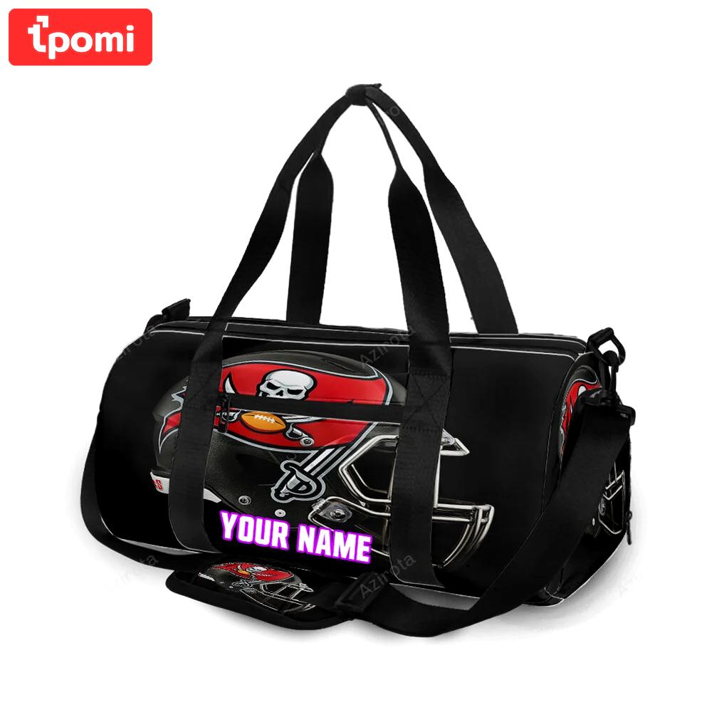 Tampa bay buccaneers helmet v22 personalized name travel bag gym bag 2539 Travel Bag