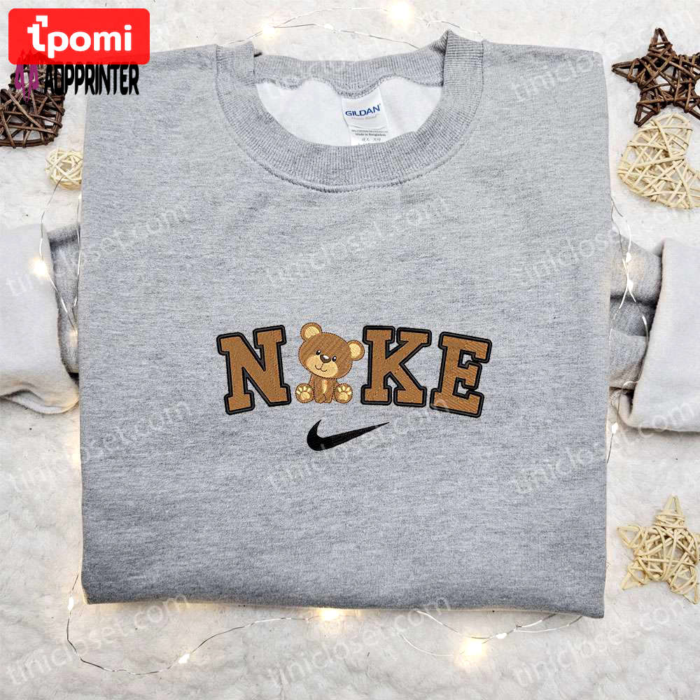 Teddy bear x nike embroidered shirt – best birthday gift ideas Embroidered Shirt