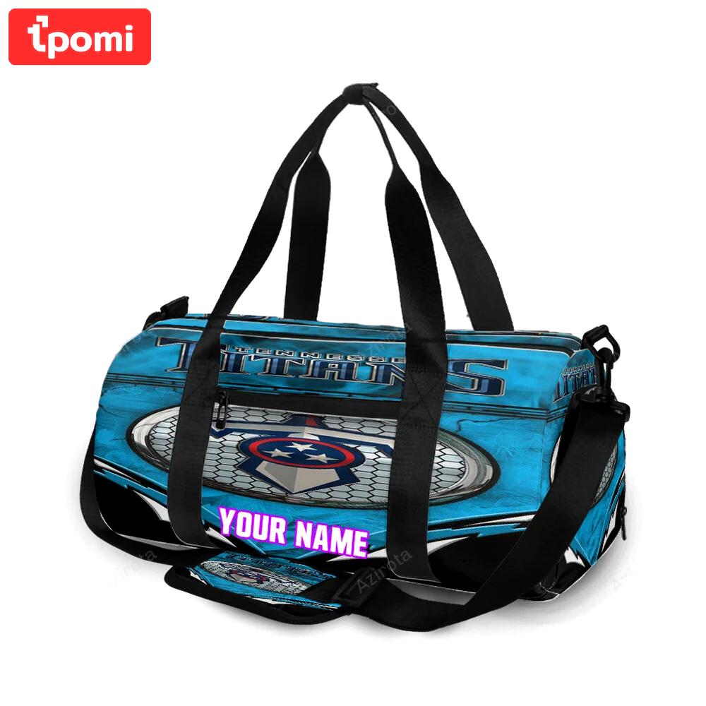 Tennessee titans emblem v12 personalized name travel bag gym bag 2434 Travel Bag