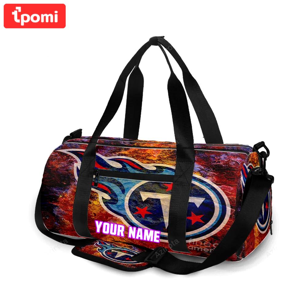 Tennessee titans emblem v19 personalized name travel bag gym bag 2607 Travel Bag