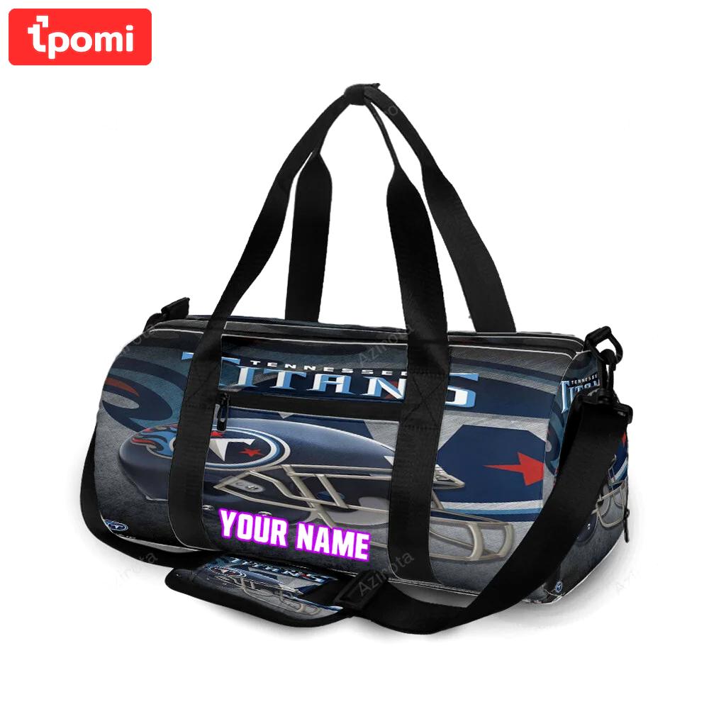 Tennessee titans helmet v22 personalized name travel bag gym bag 2487 Travel Bag