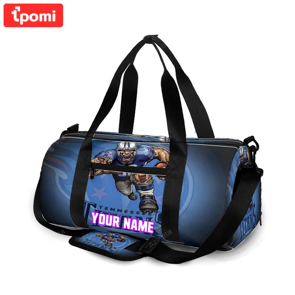 Tennessee titans mascot v15 personalized name travel bag gym bag 2602 Travel Bag